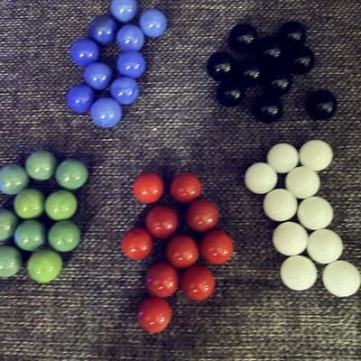 Vintage Chinese Checkers Replacement Glass Marbles 50 Solid Swirl 365 Glow
