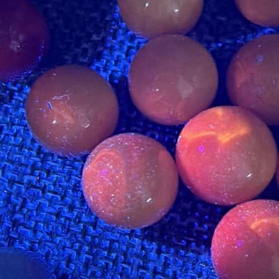 Vintage Chinese Checkers Replacement Glass Marbles 60 Solid Swirl 365 Glow - Thumbnail 5
