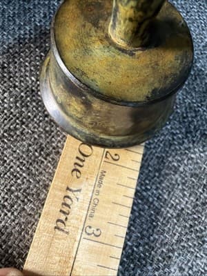 Vintage Solid Brass Chalice Candle Holder with Heavy Aged Patina - Thumbnail 10