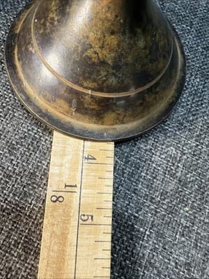 Vintage Solid Brass Chalice Candle Holder with Heavy Aged Patina - Thumbnail 9