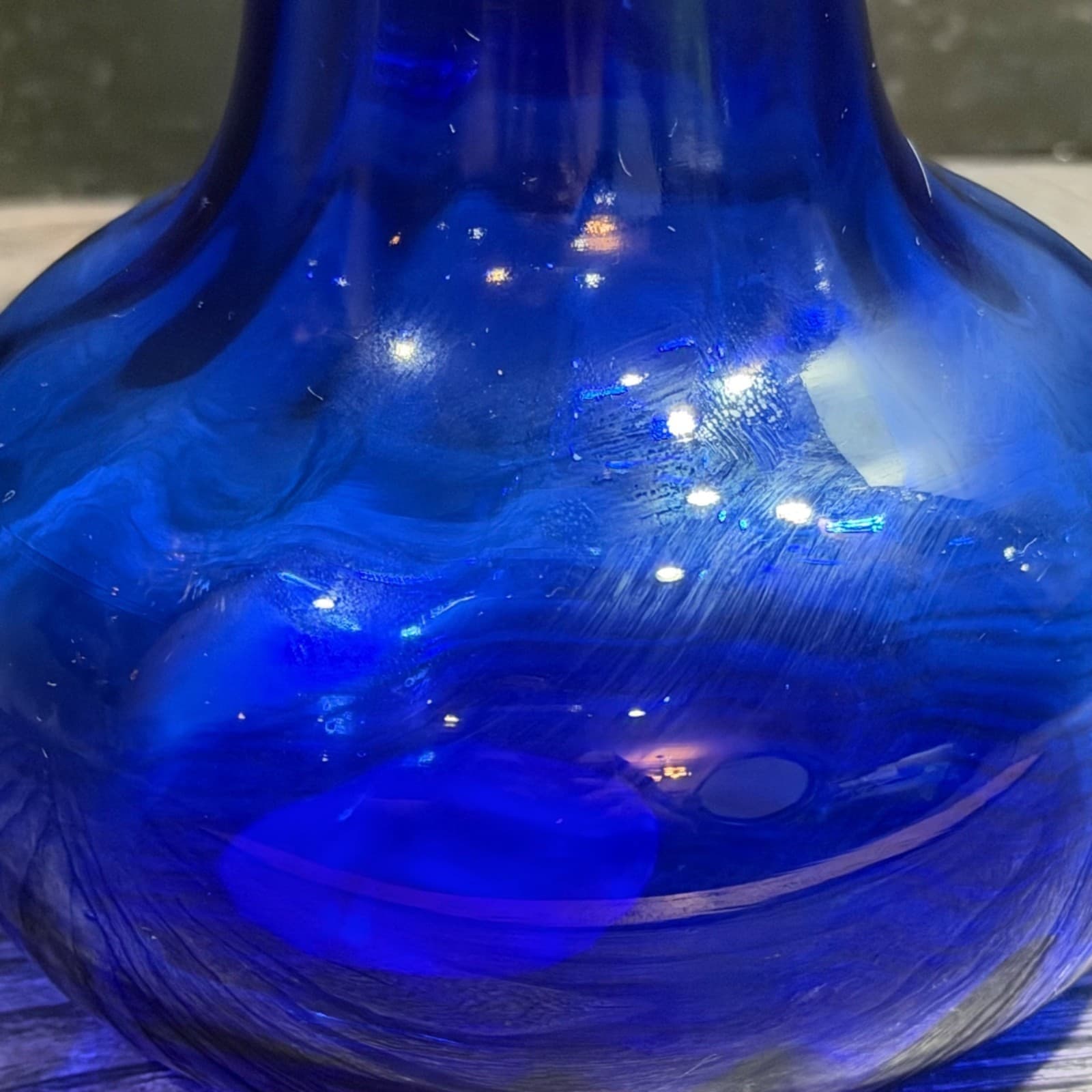 Indiana Glass Illusions Cobalt Blue Optic Swirl Vase 7.25" New With Label - Thumbnail 6