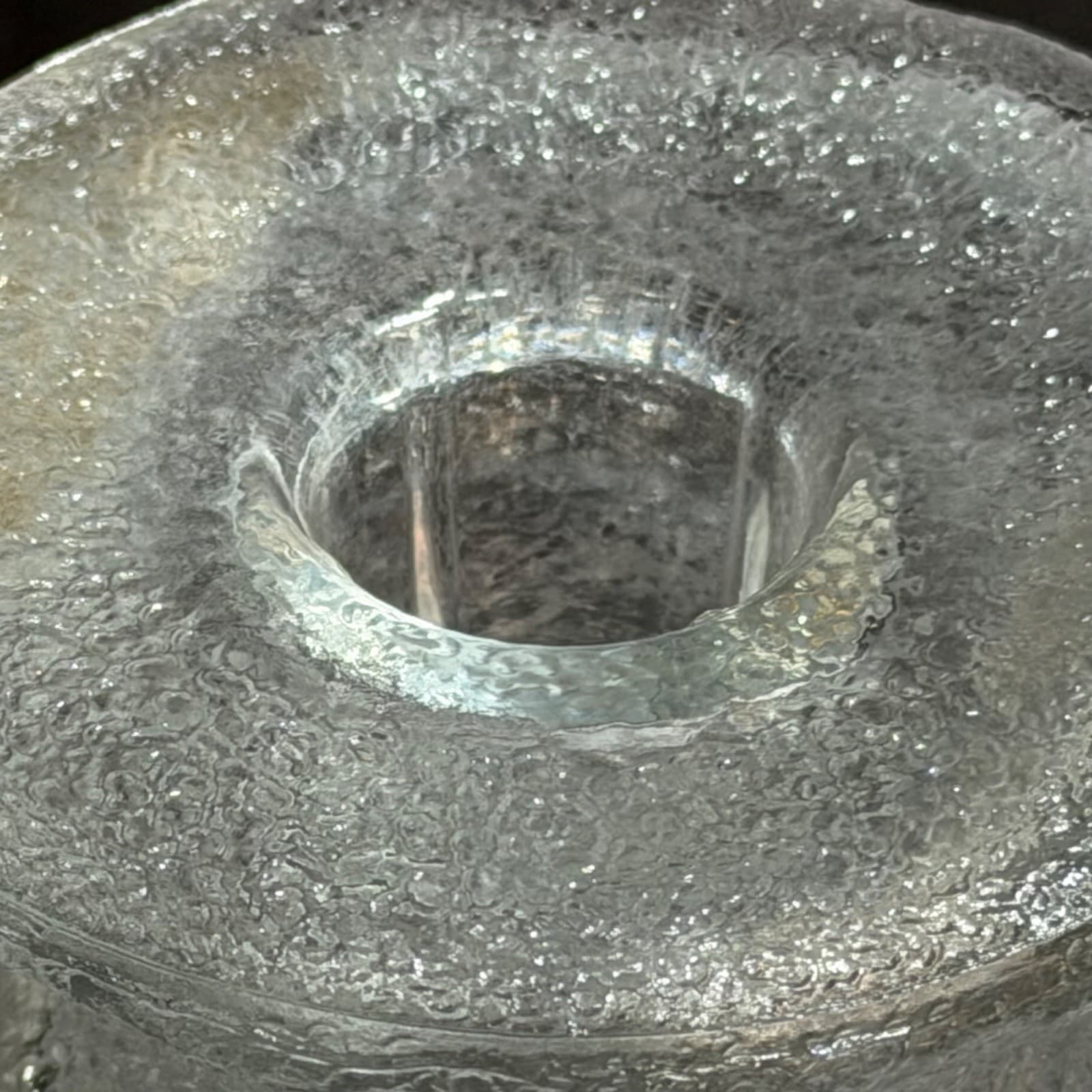 Dual Function Vase or Candlestick Set Of 4 VTG Clear Textured Glass USA c-918 - Thumbnail 6