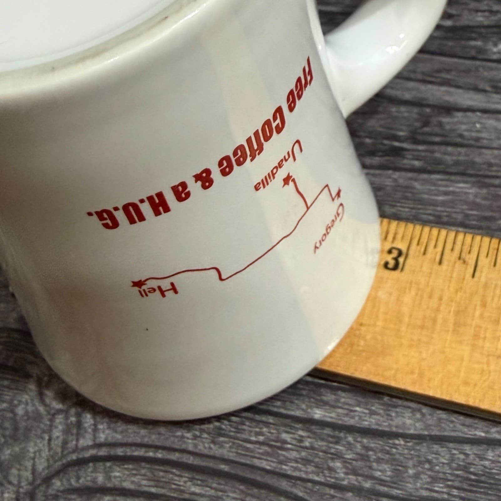 Hell Michigan Free Coffee & A H.U.G. Souvenir Ceramic Diner Mug With Map Design - Thumbnail 8