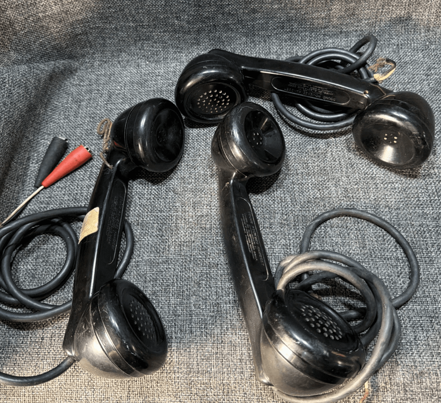 Lot of 3 Sound Powered Handset United States Sperry Rand Corp VTG Phone