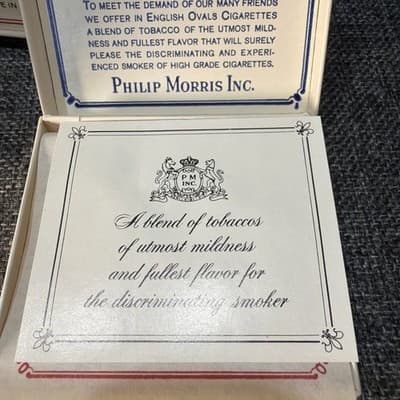 Vintage Empty Philip Morris Lot Of English Ovals Cigarette Box Papers Display - Thumbnail 4