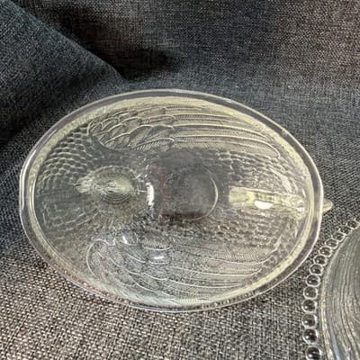 Vintage Indiana Clear Glass 7” Hen on Nest Covered Dish MCM Chipped HON - Thumbnail 18