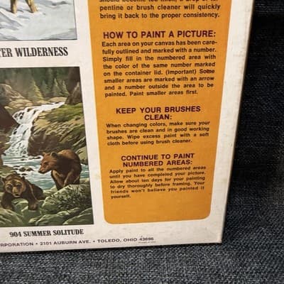 NOS Vtg 70’s Craft House Paint By Number Wolfs Landscape Rough Condition - Thumbnail 10