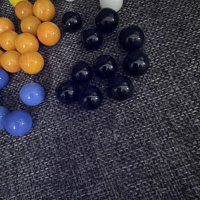 Vintage Chinese Checkers Replacement Glass Marbles 60 Solid Swirl 365 Glow - Thumbnail 23