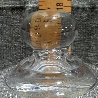 Antique Magnesium Glass Diamond Point Pedestal Dish Glows UV 365 Lavender Hue - Thumbnail 21