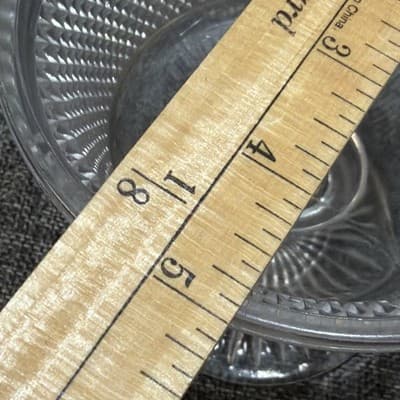 Antique Magnesium Glass Diamond Point Pedestal Dish Glows UV 365 Lavender Hue - Thumbnail 23