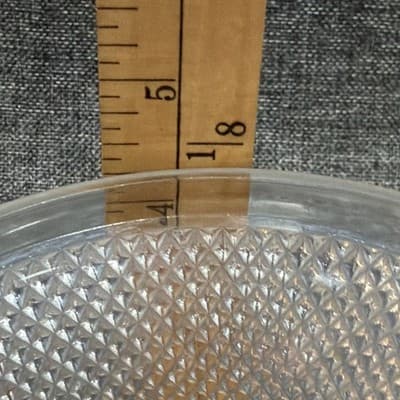 Antique Magnesium Glass Diamond Point Pedestal Dish Glows UV 365 Lavender Hue - Thumbnail 24