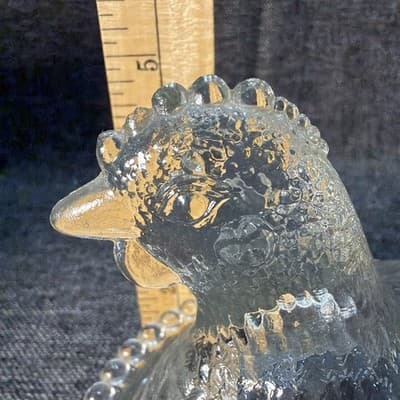 Vintage Indiana Clear Glass 7” Hen on Nest Covered Dish MCM Chipped HON - Thumbnail 22