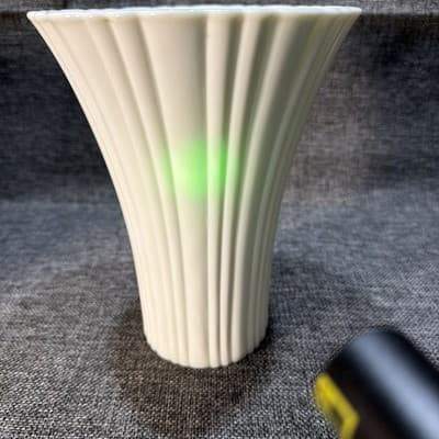 Glowing Vintage Anchor Hocking Vitrock Uranium Milk Glass Vase Old Cafe 7" Tall - Thumbnail 2