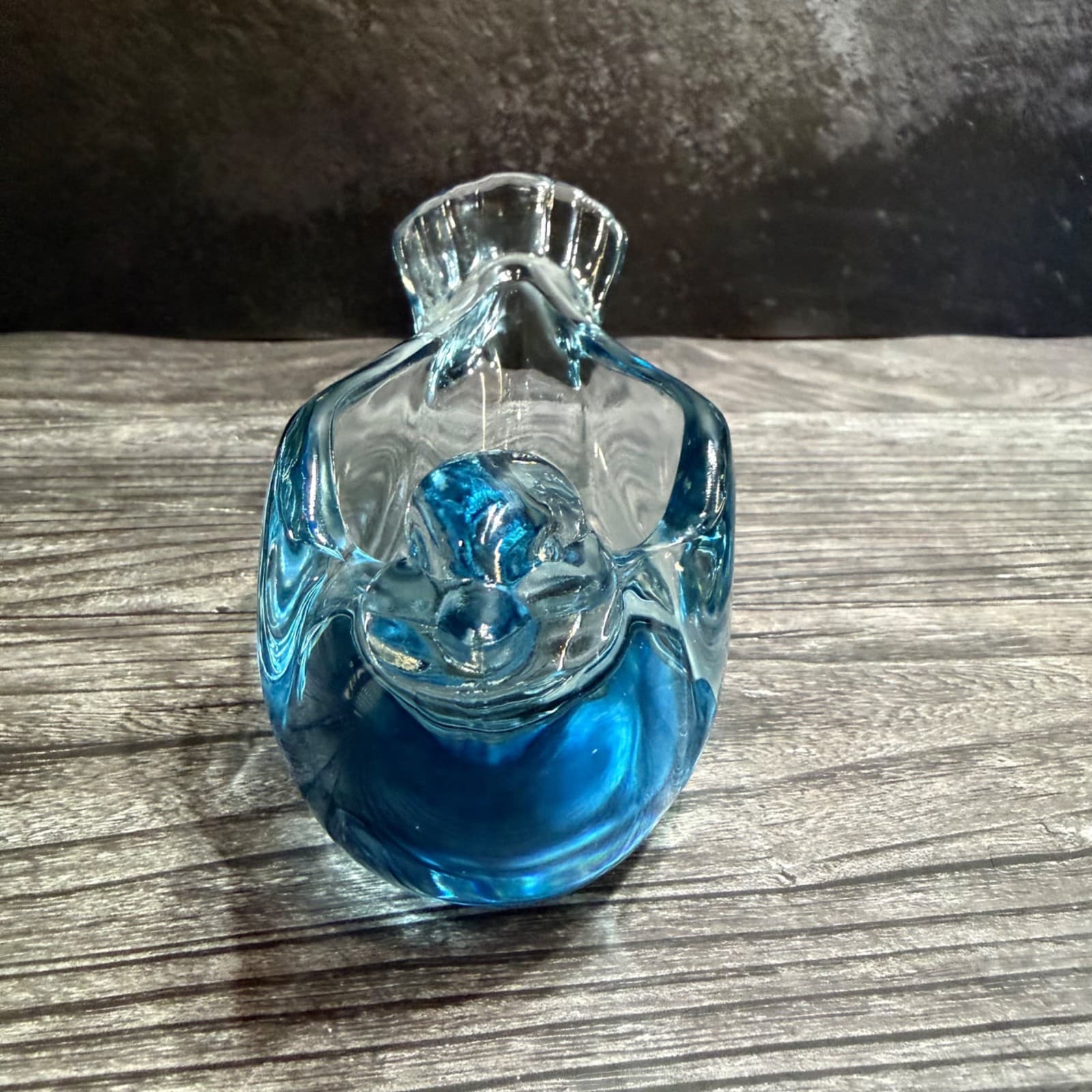 Vintage Fenton Art Glass Blue Dove Bird Votive Candle Holder Or Trinket Dish - Thumbnail 4