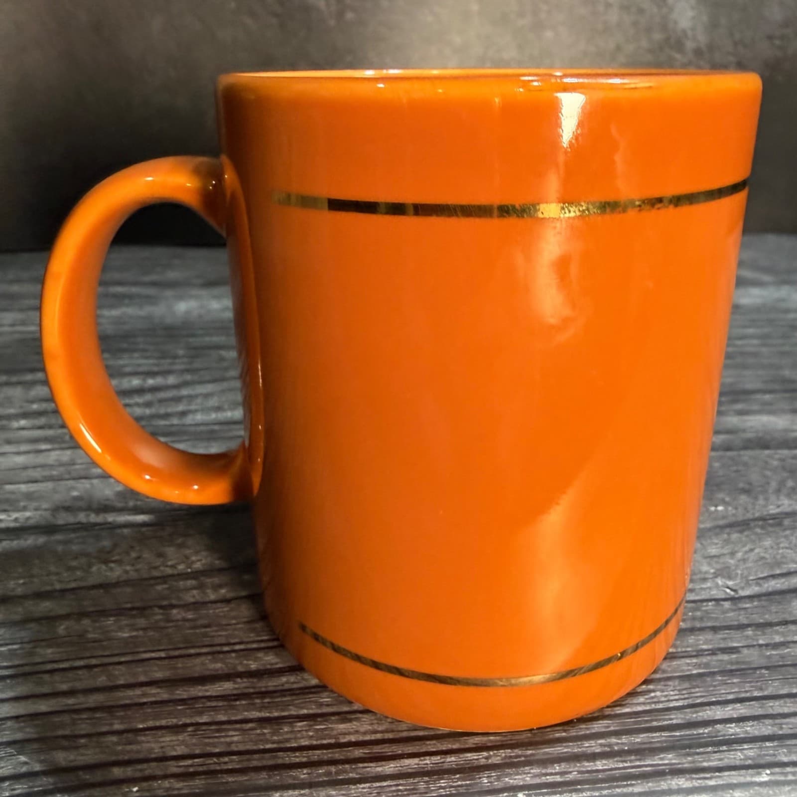 Vintage 1980s Maxwell House Decaffeinated Coffee Mug Orange Ceramic 12oz Adverti - Thumbnail 4