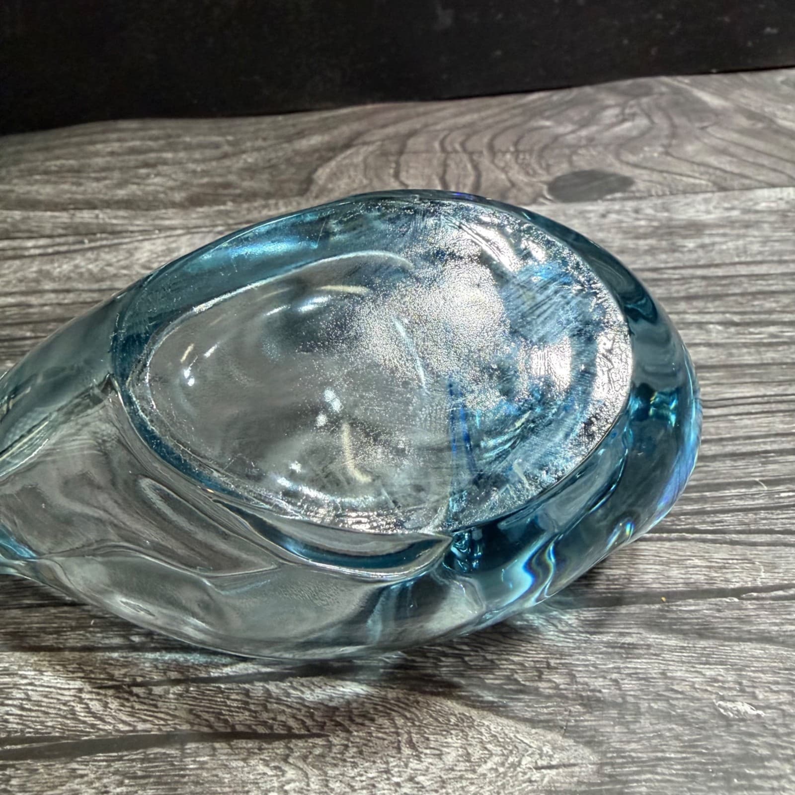 Vintage Fenton Art Glass Blue Dove Bird Votive Candle Holder Or Trinket Dish - Thumbnail 8
