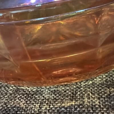 Vintage Carnival Glass 7.5" Iridescent Bowl Marigold Starburst Orange Beehive - Thumbnail 5