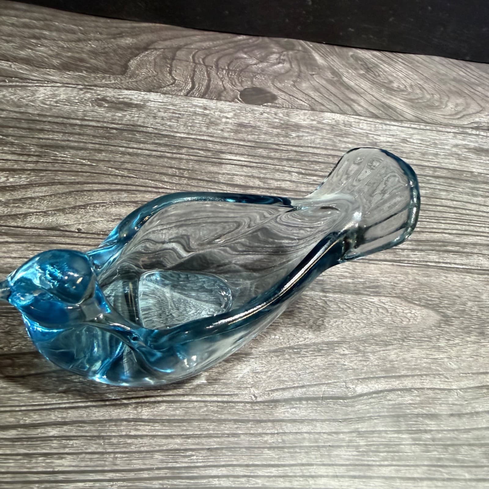 Vintage Fenton Art Glass Blue Dove Bird Votive Candle Holder Or Trinket Dish - Thumbnail 2