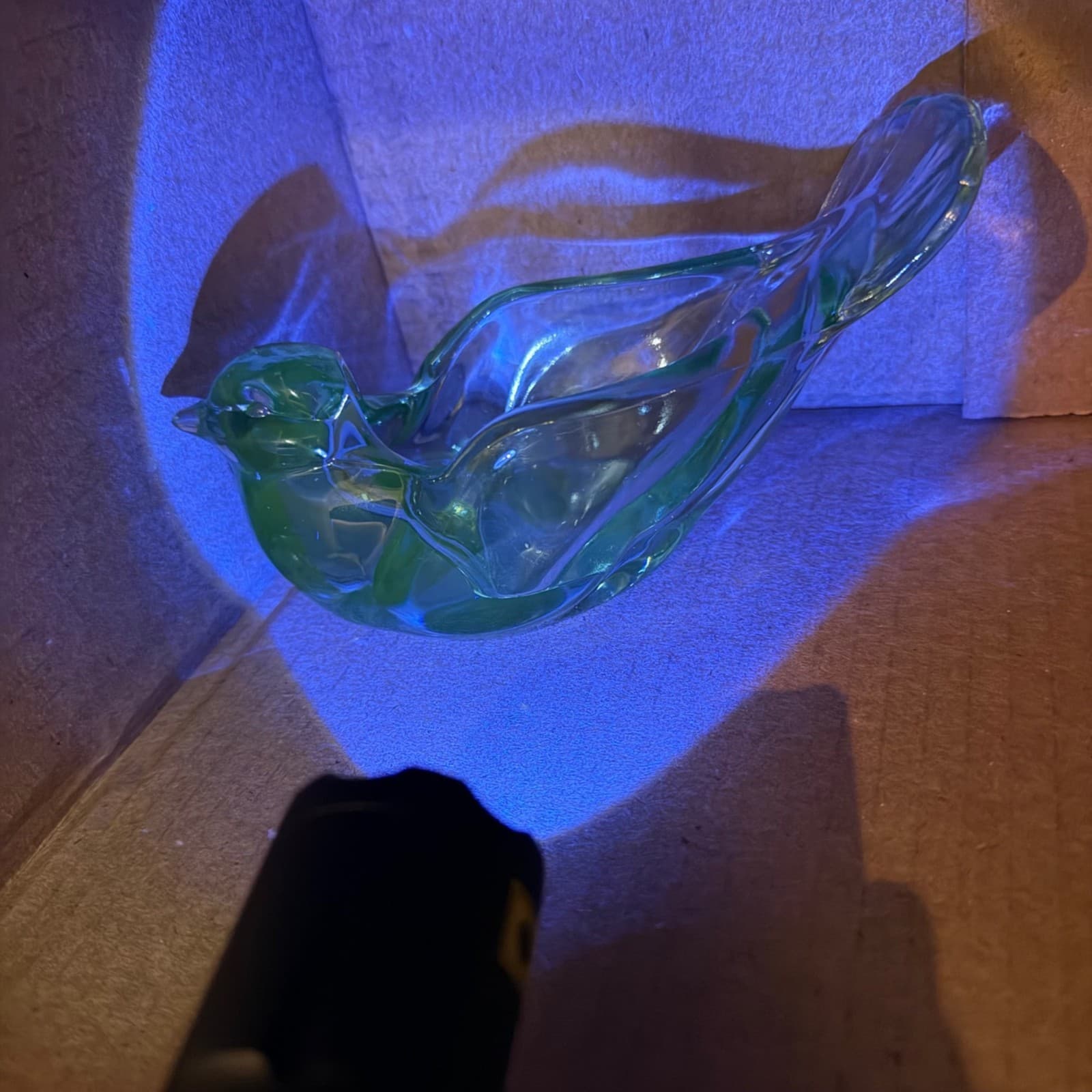 Vintage Fenton Art Glass Blue Dove Bird Votive Candle Holder Or Trinket Dish - Thumbnail 12