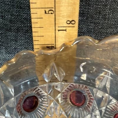 U S Glass Cranberry Flash Star Newport Bullseye And Daisy Creamer Dish 1905 - Thumbnail 17