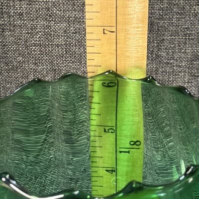 Empoli Italian Emerald Green Optic Glass Brandy Snifter Vase 6” Tall Twist - Thumbnail 10