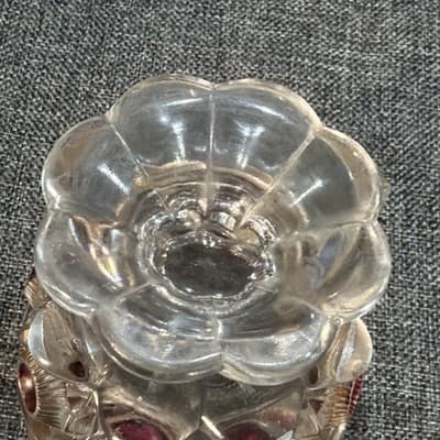 U S Glass Cranberry Flash Star Newport Bullseye And Daisy Creamer Dish 1905 - Thumbnail 14