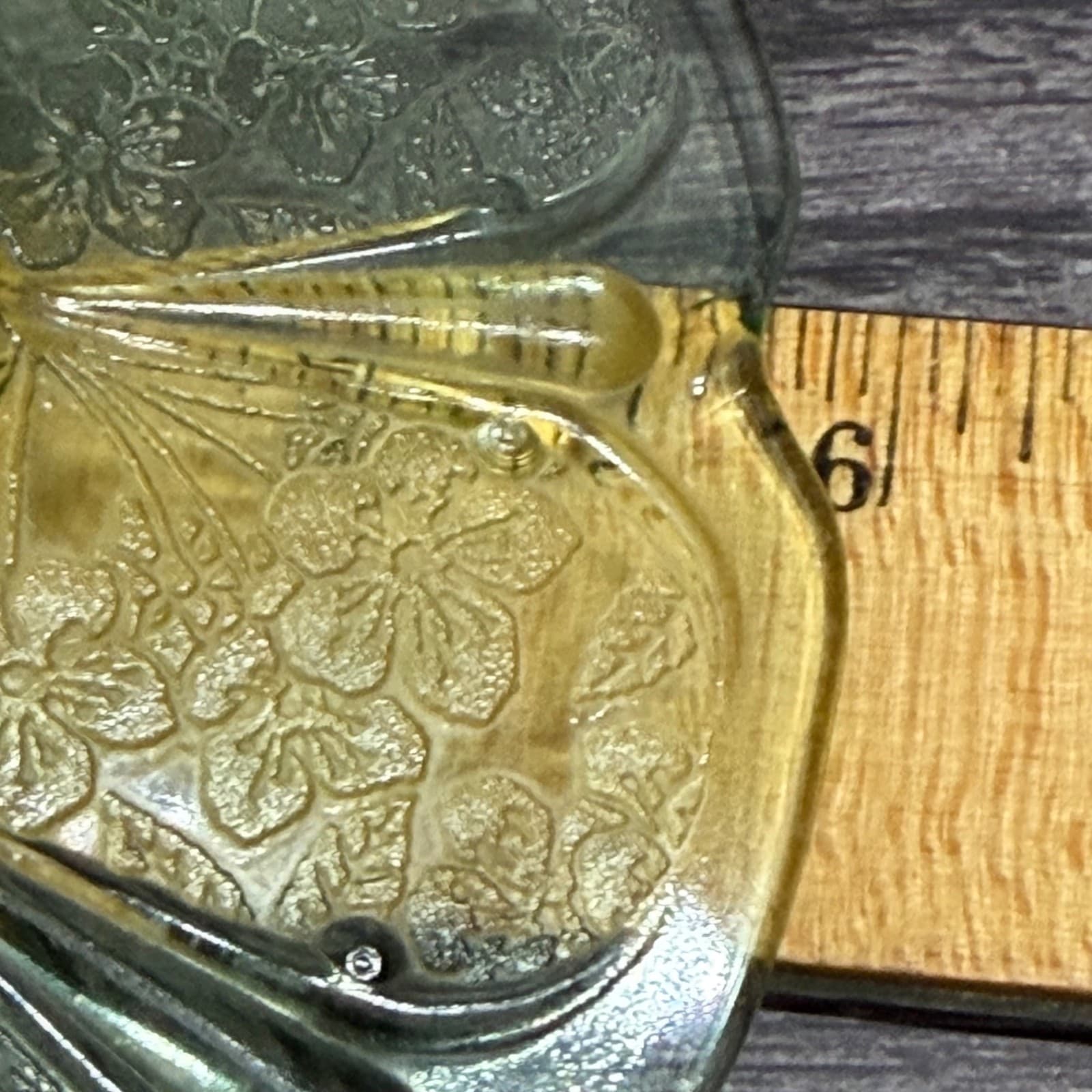 Jeannette Glass Green Depression Glass Teacup & Saucer Set Cherry Blossom Patter - Thumbnail 9