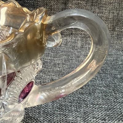 U S Glass Cranberry Flash Star Newport Bullseye And Daisy Creamer Dish 1905 - Thumbnail 12