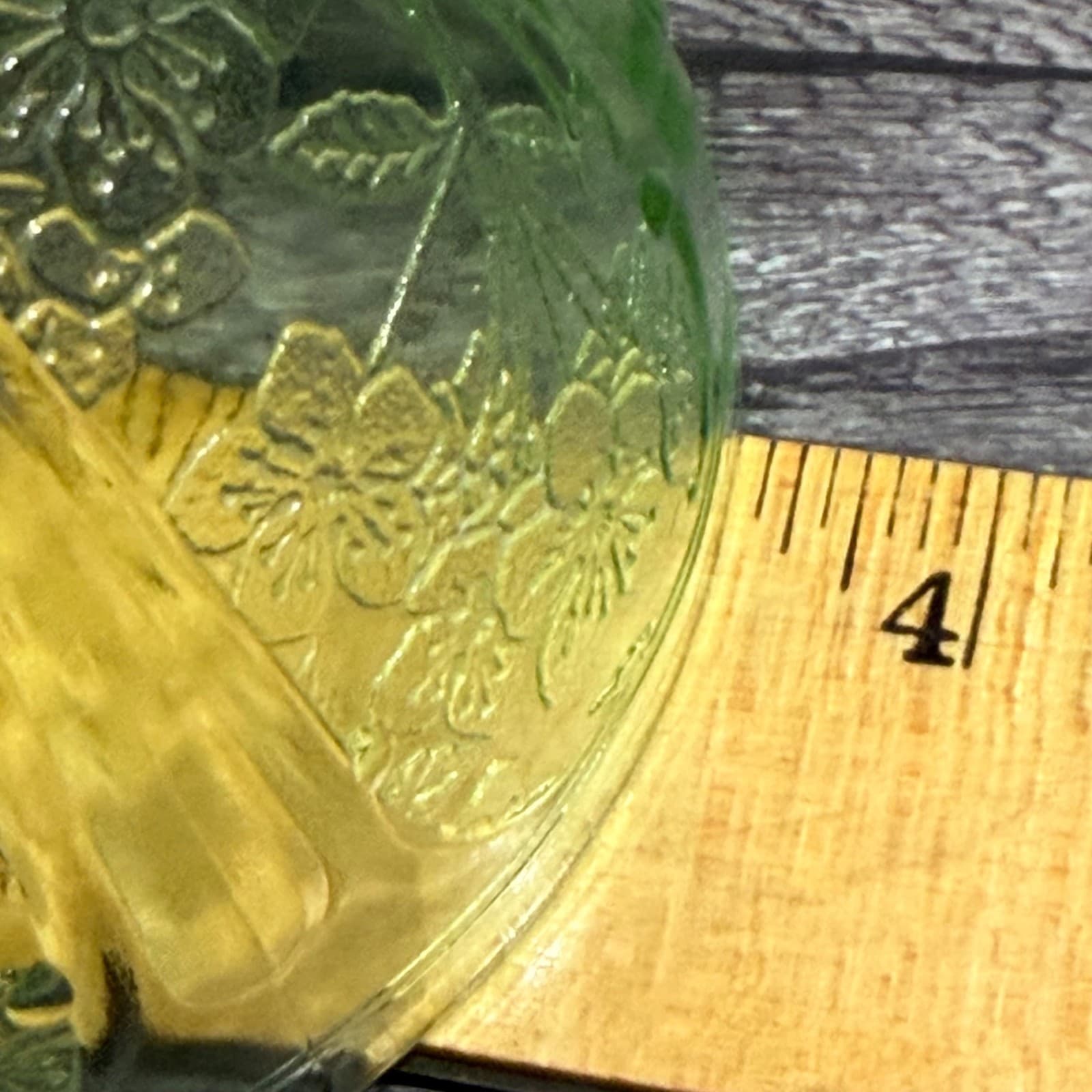 Jeannette Glass Green Depression Glass Teacup & Saucer Set Cherry Blossom Patter - Thumbnail 14