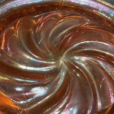 Imperial Marigold Carnival Glass Acanthus Round Bowl EAPG Swirl Early 1900’s - Thumbnail 10