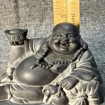 Reclining Detailed Laughing Buddha Statue Hotei Feng Shui Ingot Flowing Wealth - Thumbnail 12