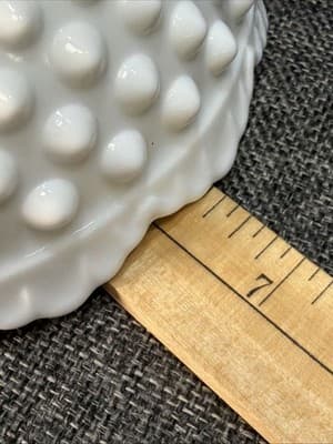 Base Only Fenton Milk Glass Hobnail Pedestal Bowl Candy Dish 6⅛” x8" Replacement - Thumbnail 13