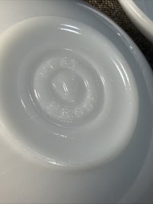 VTG Milk Glass Soup Cereal Bowls Burgundy Spree Floral Federal Glass Heat Proof - Thumbnail 6