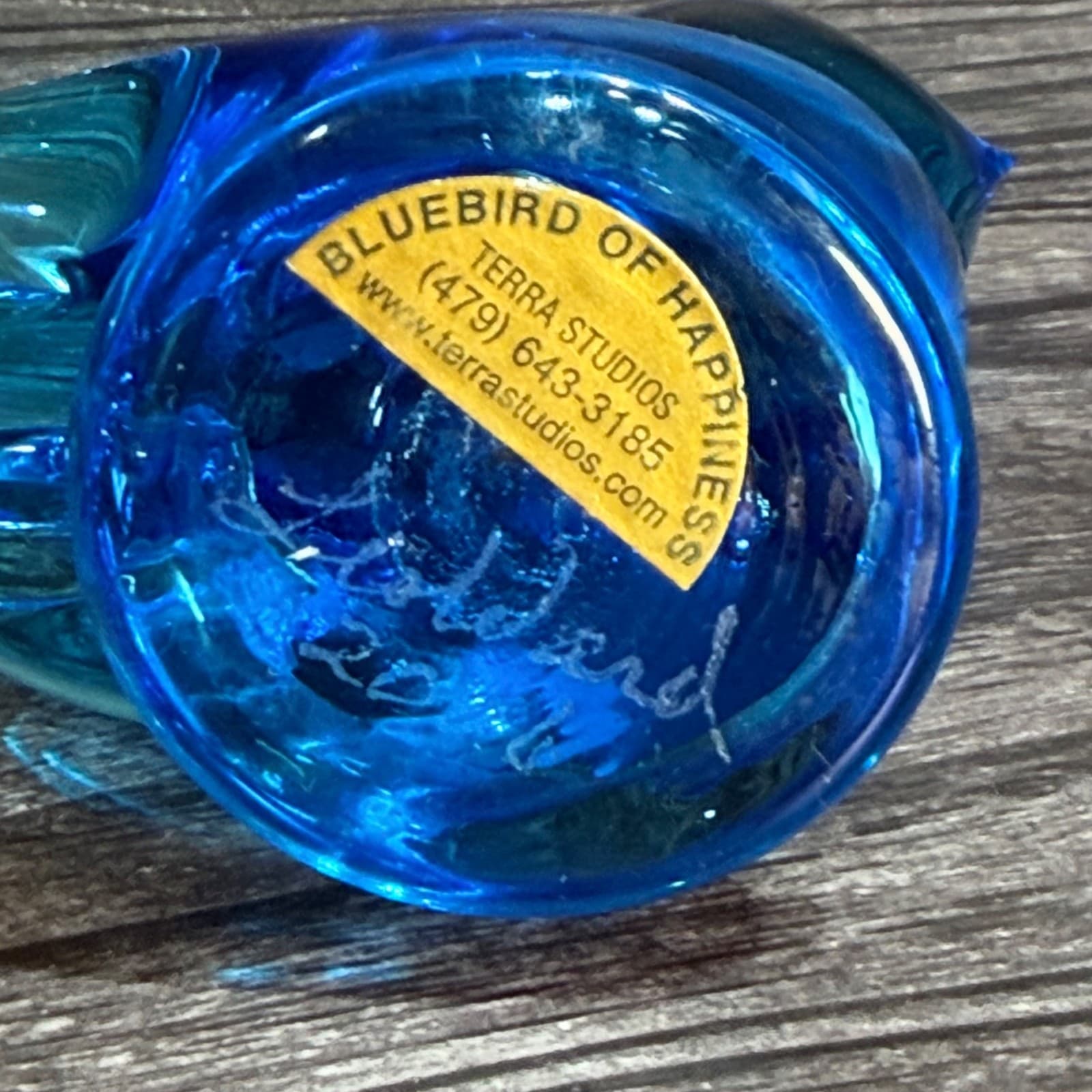 Bluebird Of Happiness Signed 2006 Hand Blown Glass Figurine By Terra Studios Vib - Thumbnail 2