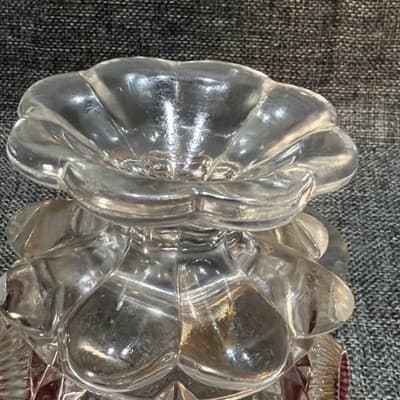 U S Glass Cranberry Flash Star Newport Bullseye And Daisy Creamer Dish 1905 - Thumbnail 13