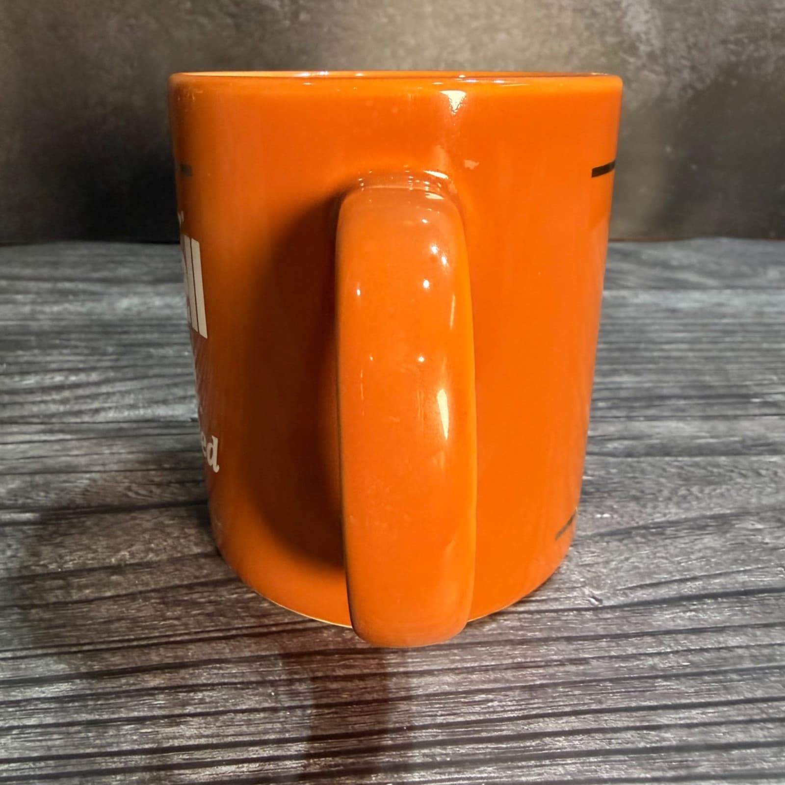 Vintage 1980s Maxwell House Decaffeinated Coffee Mug Orange Ceramic 12oz Adverti - Thumbnail 3