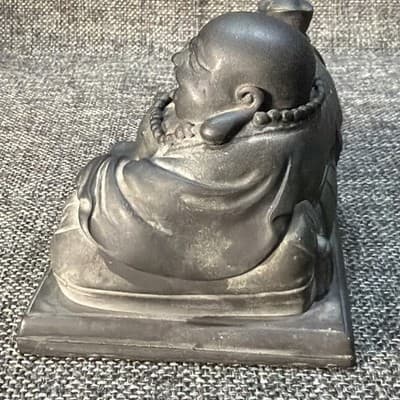 Reclining Detailed Laughing Buddha Statue Hotei Feng Shui Ingot Flowing Wealth - Thumbnail 6