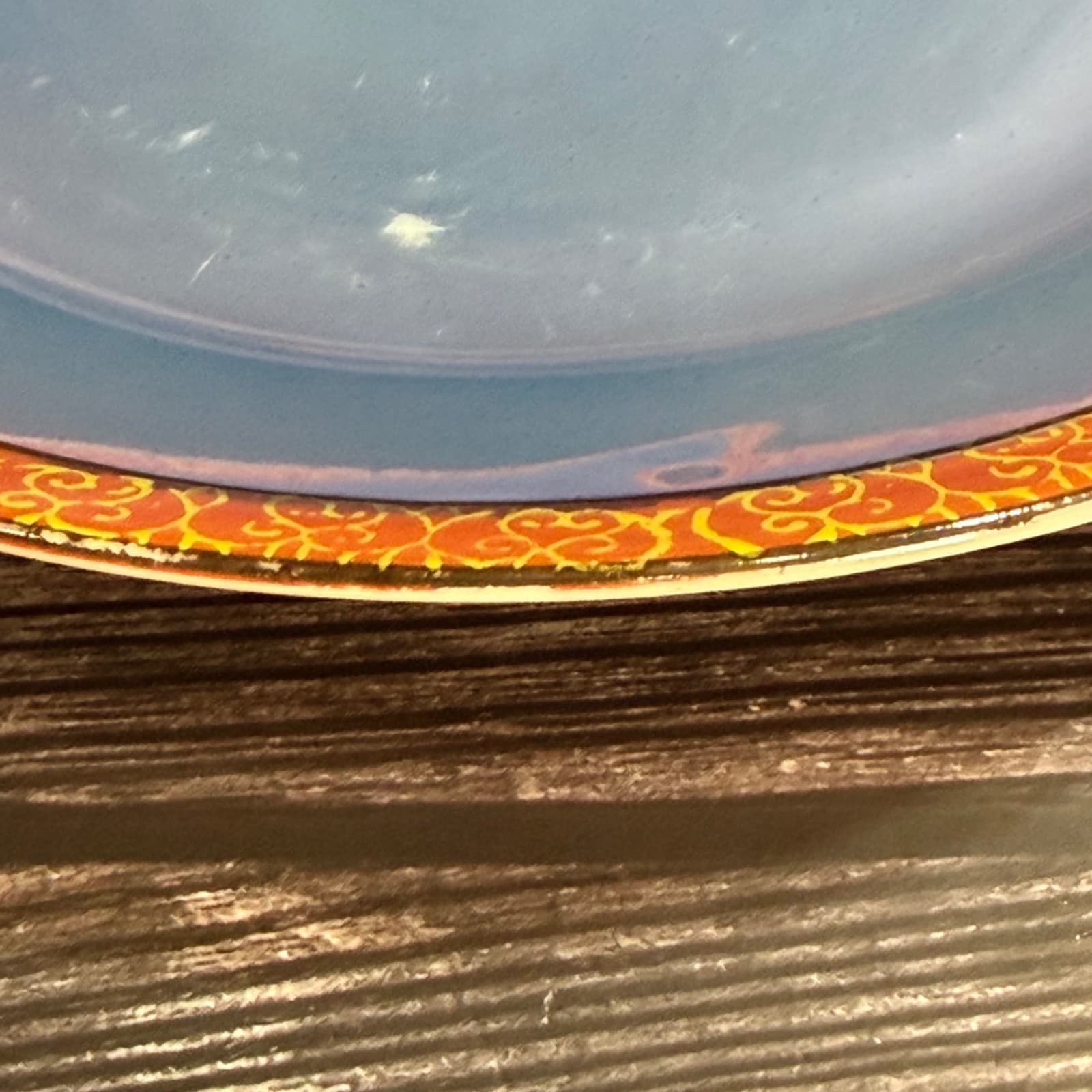 Tashiro Shoten 7.25" Dessert Or Salad Plates Hand Painted Japan Peach Blue - Thumbnail 9