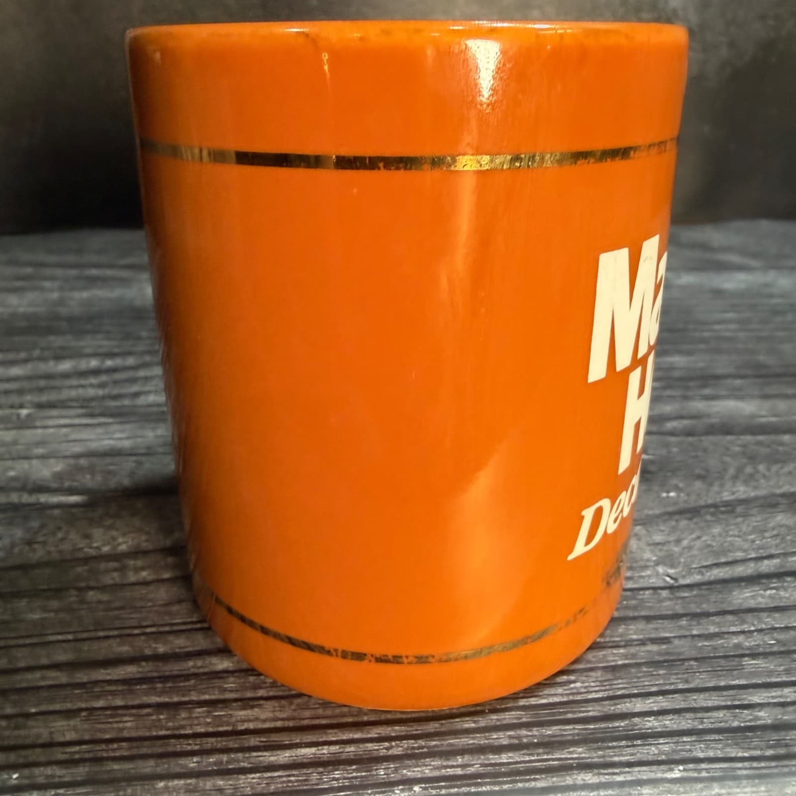 Vintage 1980s Maxwell House Decaffeinated Coffee Mug Orange Ceramic 12oz Adverti - Thumbnail 5