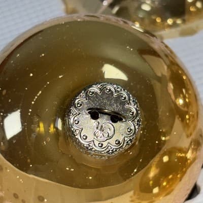 Vintage Victoria Collection 4 Gold Glitter Reindeer Glass Christmas Ornaments - Thumbnail 12