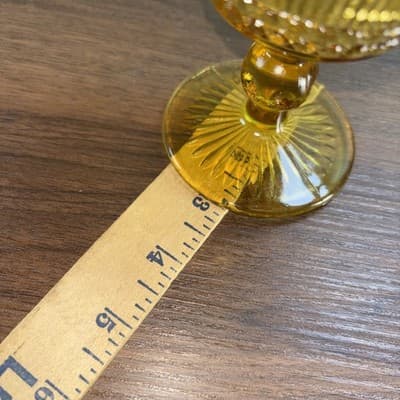 Bartlett Collins Bullseye Stemmed Water Goblet Amber Vintage 1960s Replacement - Thumbnail 9