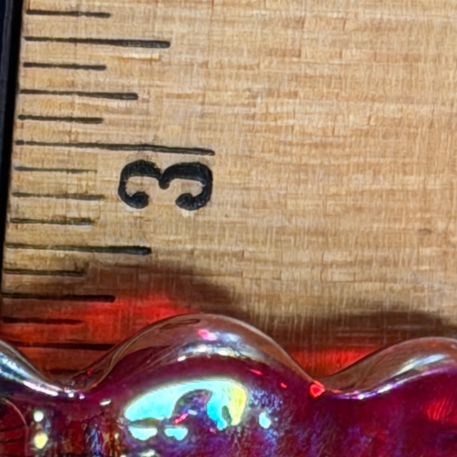 VTG L.E. SMITH Red Iridescent Windmill Design Carnival Glass Bowl 8"W Ruffle - Thumbnail 12