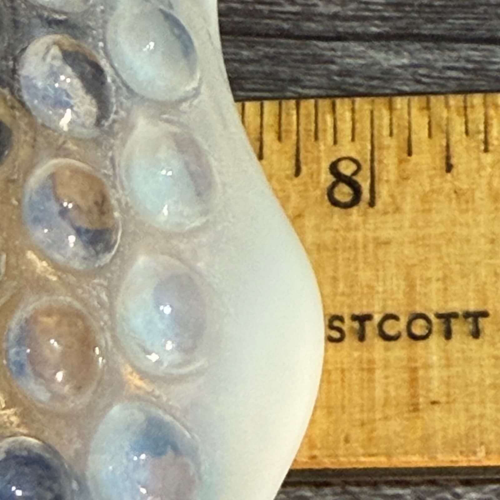 Vintage Relish Opalescent Hobnail Glass Divided Dish With Ruffled Edges - Thumbnail 8