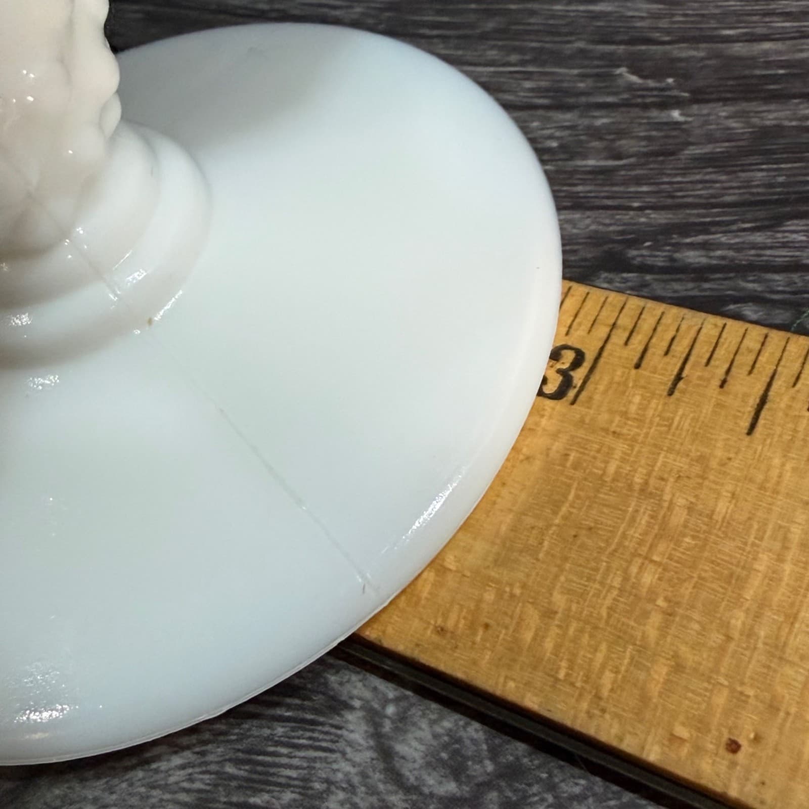 Vintage Milk Glass Hobnail Pedestal Bowl With Ruffled Edge White Décor - Thumbnail 10