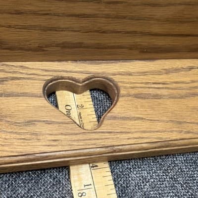 Vintage Wood Wall Shelf Heart Cutout 2 Pegs 18” Farmhouse Cottagecore Rustic - Thumbnail 13