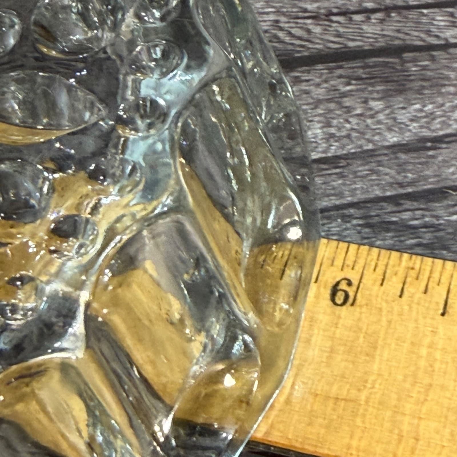 Vintage Clear Pressed Glass Ashtray Trinket Dishes Set Of 2 Floral Design Heavy - Thumbnail 8