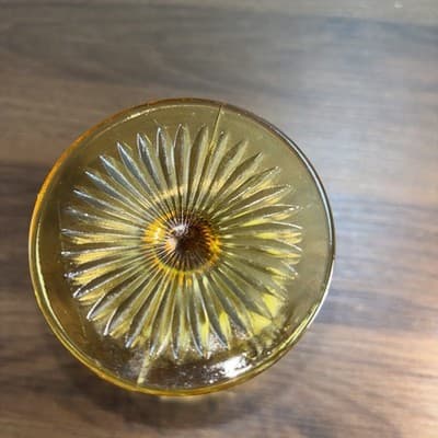 Bartlett Collins Bullseye Stemmed Water Goblet Amber Vintage 1960s Replacement - Thumbnail 7