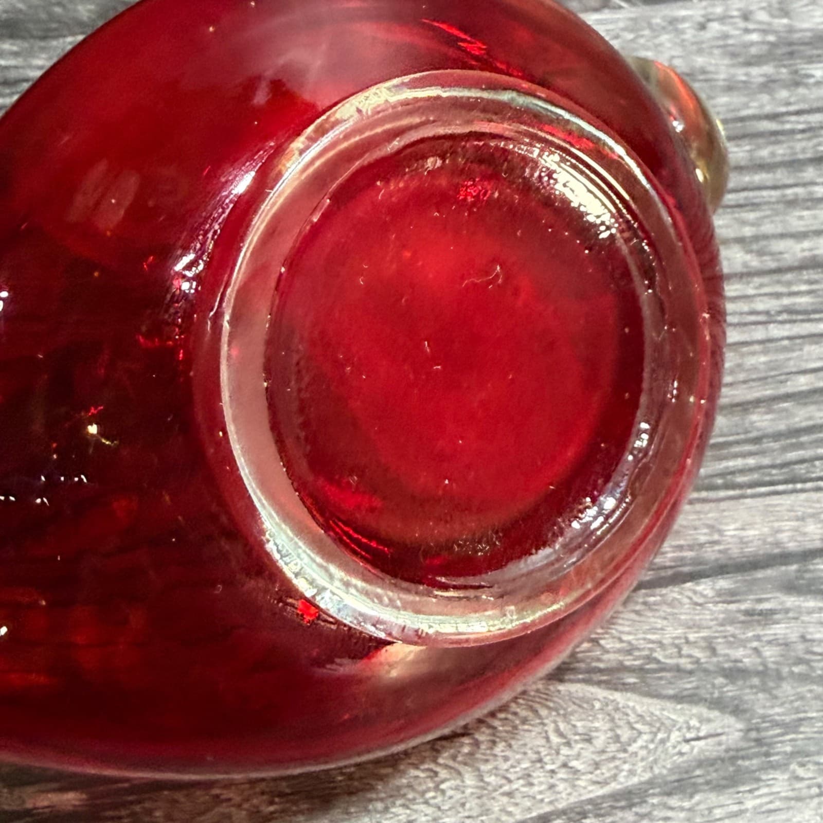 Vintage Hand Blown Glass Swan Dish Red & Clear Decorative Bowl Cigar Ashtray Art - Thumbnail 8
