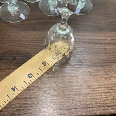 Set Of 8 Tiffin-Franciscan Stemmed Cordial Shot Glasses Oval Cut Glass MCM Bar - Thumbnail 11