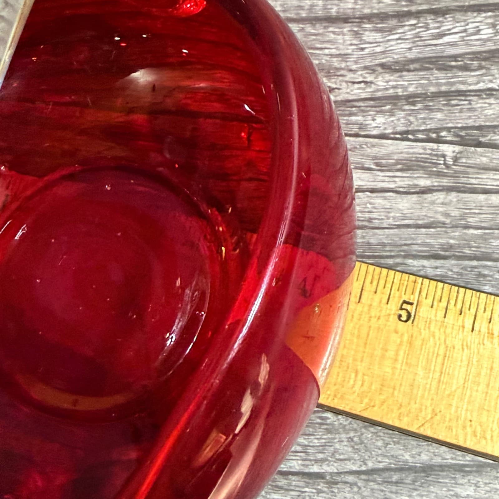 Vintage Hand Blown Glass Swan Dish Red & Clear Decorative Bowl Cigar Ashtray Art - Thumbnail 12